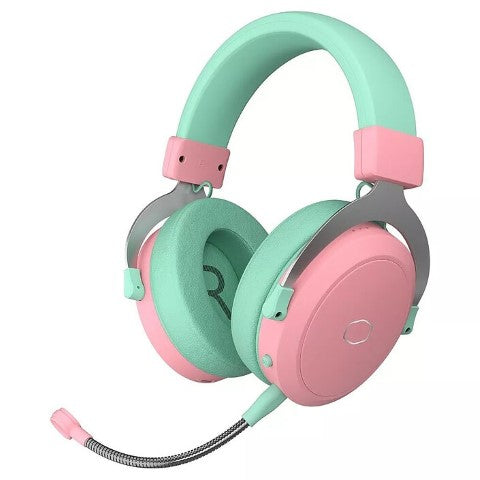 Cooler Master CH351 Macaron — Casque Gaming Sans Fil 3D Surround / Rose & Vert