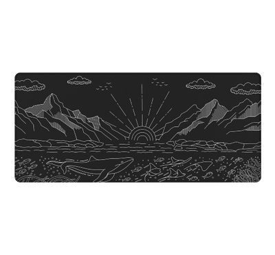 Dark Project Terra Nostra Black — Tapis de Souris Gaming XL / 900 × 400 mm / Noir