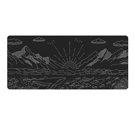 Dark Project Terra Nostra Black — Tapis de Souris Gaming XL / 900 × 400 mm / Noir