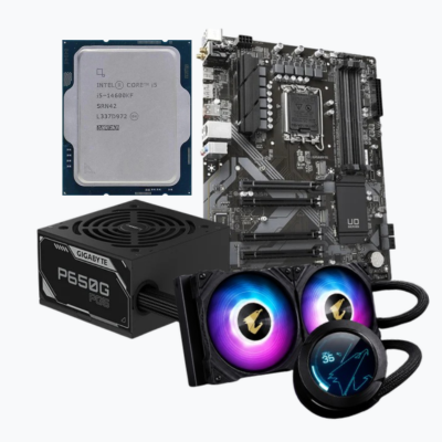 Bundle Gigabyte B760 DS3H AX + Intel Core i5-14600KF + Gigabyte WaterForce X 240 + Gigabyte P650G — Kit Upgrade Gaming Intel Complet