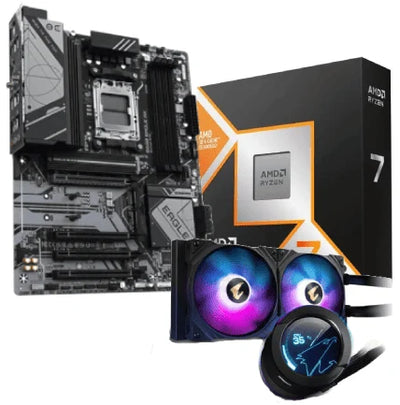 Bundle Gigabyte B650 EAGLE AX + AMD Ryzen 7 9850X3D + Gigabyte WaterForce X 280 — Kit Upgrade Gaming AM5 Ultime