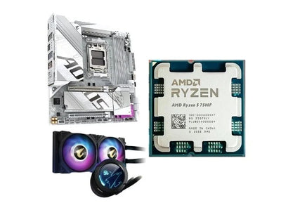 Bundle Gigabyte B850M ELITE ICE + AMD Ryzen 5 7500F + Gigabyte WaterForce X 240 — Kit Upgrade Gaming AM5 White Edition