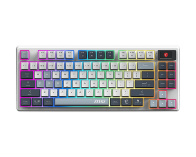 MSI FORGE GK600 TKL Wireless Sky — Clavier Gaming Mécanique Sans Fil / Coloris Sky / Écran Intégré