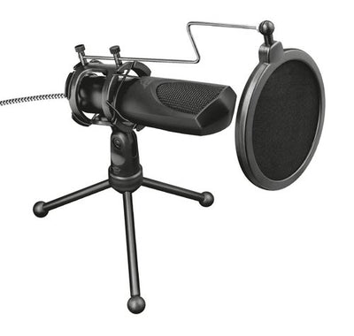 Trust GXT 232 Mantis — Microphone Streaming USB avec Trépied et Filtre Anti-Pop / Noir