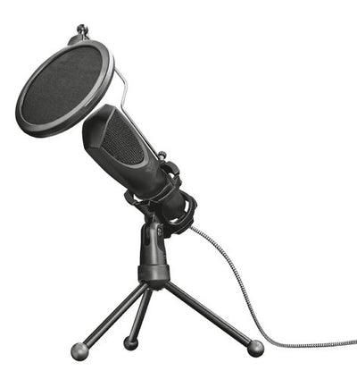 Trust GXT 232 Mantis — Microphone Streaming USB avec Trépied et Filtre Anti-Pop / Noir