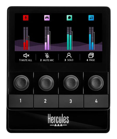 Hercules Stream 100 — Contrôleur Audio Gaming et Streaming avec Écran LCD