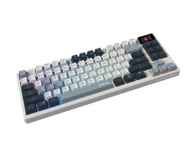 MSI FORGE GK600 TKL Wireless Sky — Clavier Gaming Mécanique Sans Fil / Coloris Sky / Écran Intégré