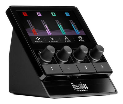 Hercules Stream 100 — Contrôleur Audio Gaming et Streaming avec Écran LCD